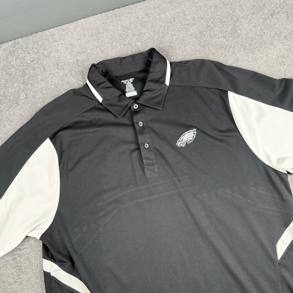 Philadelphia Eagles vintage Polo XXL 2XL Black shirt NFL Reebok